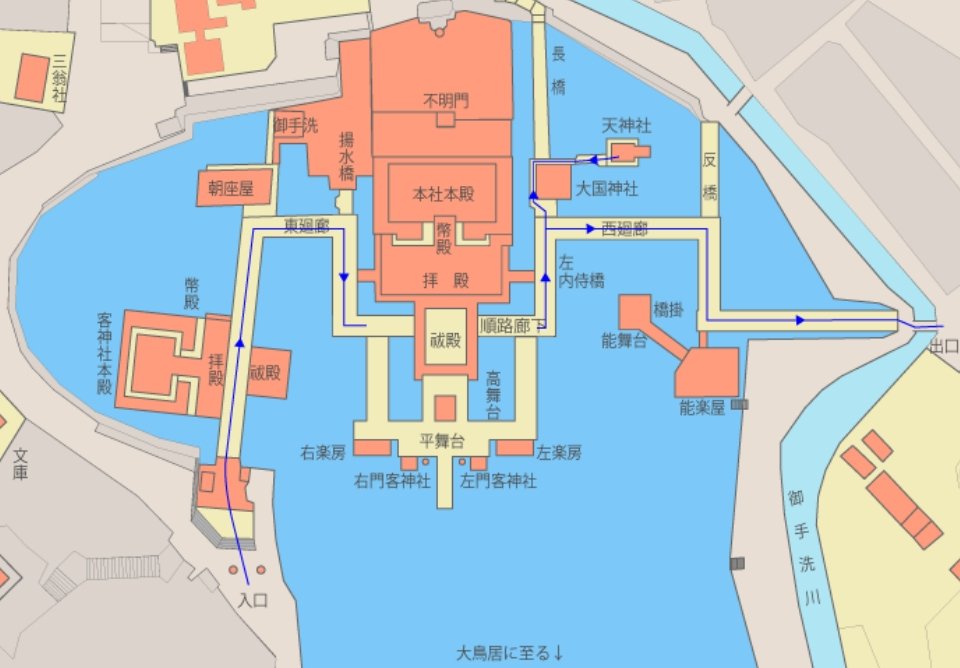 厳島神社・境内の地図（マップ）